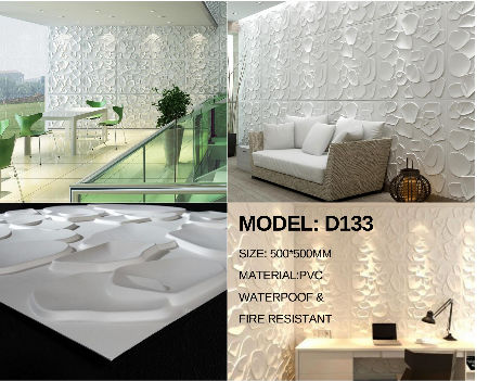 China Fashion design 3d decorative board interior wall panelling pvc ...