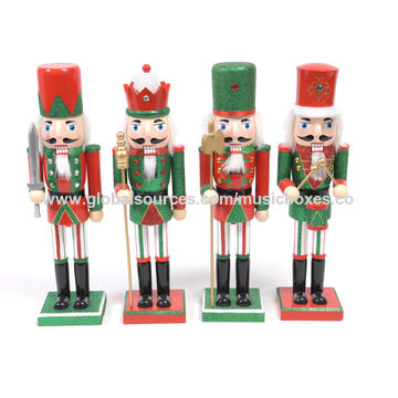 4pcs Wooden Christmas Nutcracker Adornments, Xmas