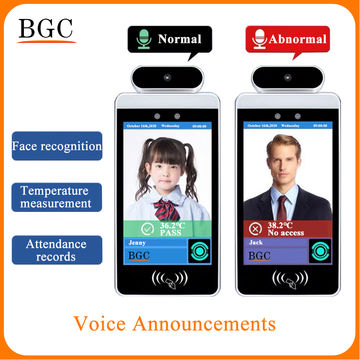 China BGC 8 inch Face recognition alarm system temperature measurement ...
