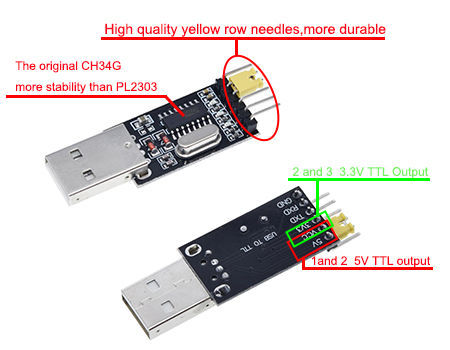 GalaxyElec 10pcs/lot CH340 Module USB to TTL CH340G Upgrade Download a Small Wire Brush Plate STC microcontroller Board USB to Serial H43 