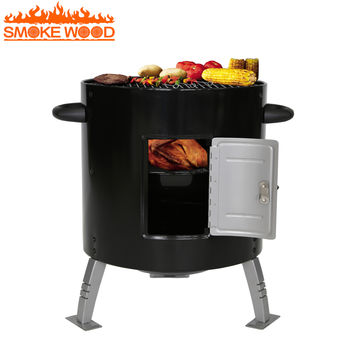 Commercial Portable Movable Charcoal Bbq Grill Water Smoker