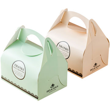 Mini cake box packaging paper box with handle