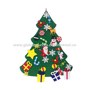 Sistema del árbol de la pared de la Navidad del fieltro de DIY, regalos de Navidad para las decoraciones del tapiz de la Navidad del Año Nuevo de los niños