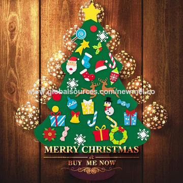 Sistema del árbol de la pared de la Navidad del fieltro de DIY, regalos de Navidad para las decoraciones del tapiz de la Navidad del Año Nuevo de los niños