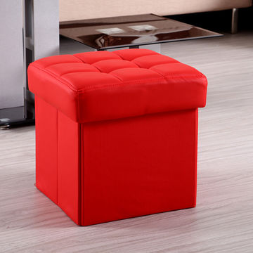 Venta al por mayor, silla de PU colorida, taburete plegable de cuero de los otomanos