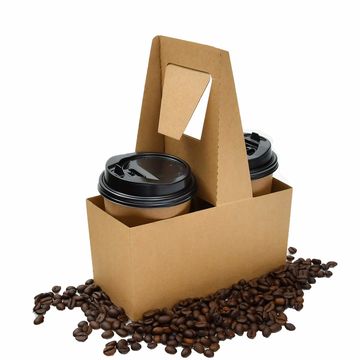 100 x Drink Cup Holder Clear Plastic Carrier Bag 16 22oz Coffee Handle  Portable