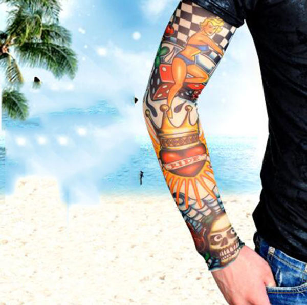 Tattoo Sleeves Mens Women Nylon Temporary Fake Tatoo Full Arm Sleeve  Stockings | eBay
