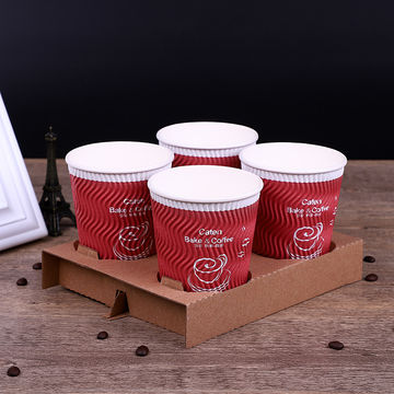 Buy Wholesale China Disposable Take Away Paper Cup Holder To Go Cup Carrier  For Coffee Cup & Cup Carrier at USD 0.003