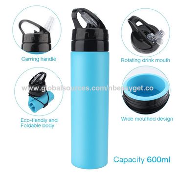 Buy Wholesale China 580ml Bpa Free Collapsible Silicone Sports Water Bottle,foldable  Silicone Water Bottle For Outdoor & Silicone Water Bottle at USD 3