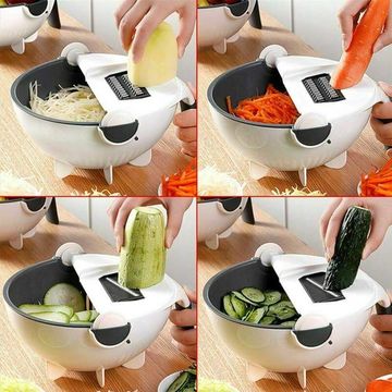 4 In 1 Stainless Steel Shredder Cutter Portable Manual Vegetable Slicer  Easy Clean Grater with Handle MultiPurpose Kitchen Tools