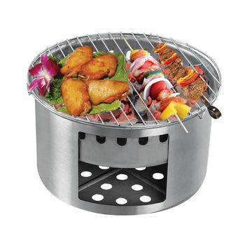 Outdoor Wood Stove Bbq Stainless Steel Foldable Square Portable Bbq Grill  Mini Folding Camping Charcoal Stove Barbecue Grill - Bbq Grills - AliExpress