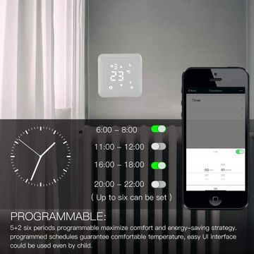 Termostato inalámbrico wifi de pared para calefacción de caldera de agua.