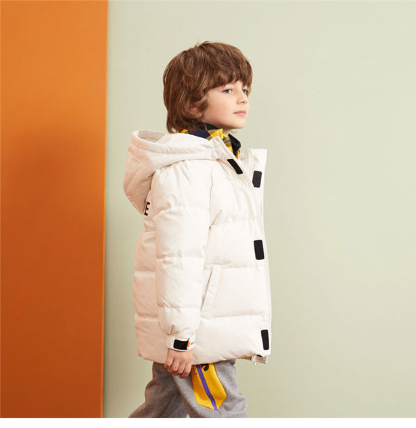 Godeyes Boys Zipper Hooded Fit Thicken Solid Outwear Clothes Down Coat 