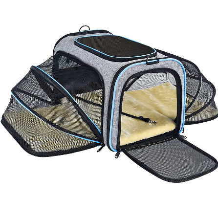 Pet Backpack Puppy Dog Cat Mesh Portable Travel Carrier Double Shoulder Bag shan 