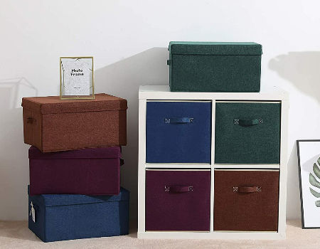 Closet Storage Bins with Lid and Handles for Home Using to store Clothes, Toys, Books etc. supplier