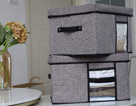 Closet Storage Bins with Lid and Handles for Home Using to store Clothes, Toys, Books etc. supplier