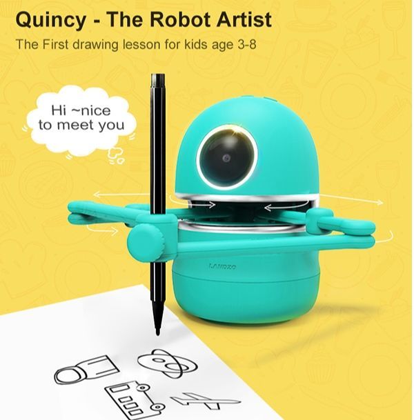 NEW AI Drawing Quincy Robot Smart Teaching Children Math Intelligent STEAM  Robot Toy for boy