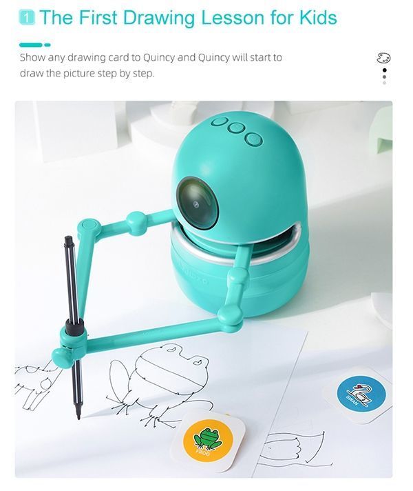 With Corporation Drawing Robot Quincy LZ001 Plastic USB rechargeable Blue  New