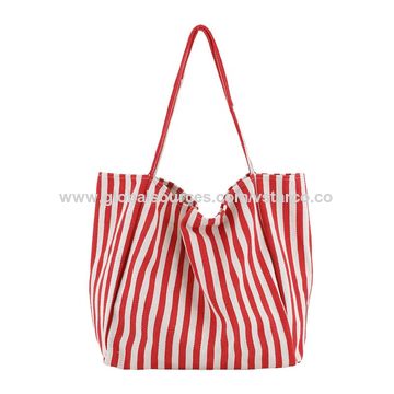 Summer Tote Bag Pink/White Stripe - Final Sale