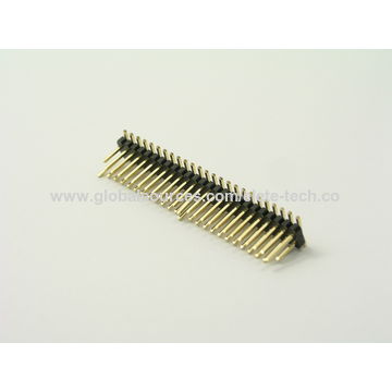 China 2.54mm pitch 4 rows pin header right angle PCB Mount connector ...