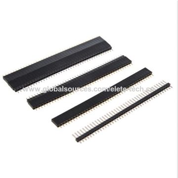 China Pin Header, 2.54mm, double Row H=2.54mm, SMT RA Type, Gold Plated ...