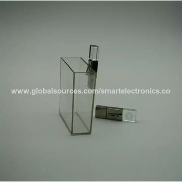 Memorias USB cristalinas del clip USB, 64-128MB, impresión libre del logotipo, llaveros, caja de regalo, microprocesador de Toshiba