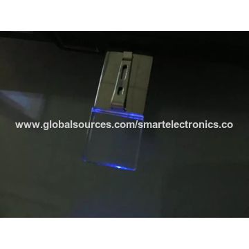 Memorias USB cristalinas del clip USB, 64-128MB, impresión libre del logotipo, llaveros, caja de regalo, microprocesador de Toshiba