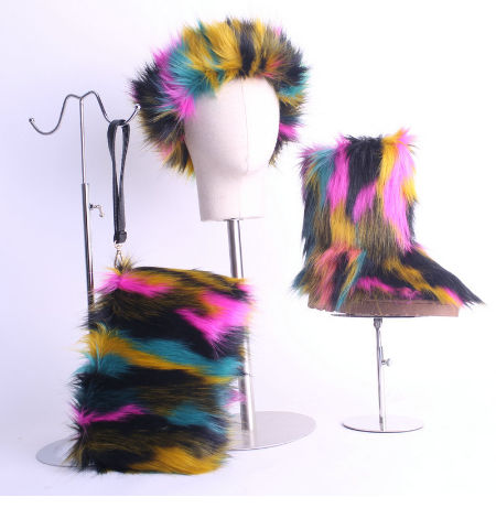 multicolor fur boots