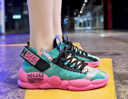 Women Fashion Rainbow Color Lace Up Canvas Sneakers Shoes Flat Casual Athletics