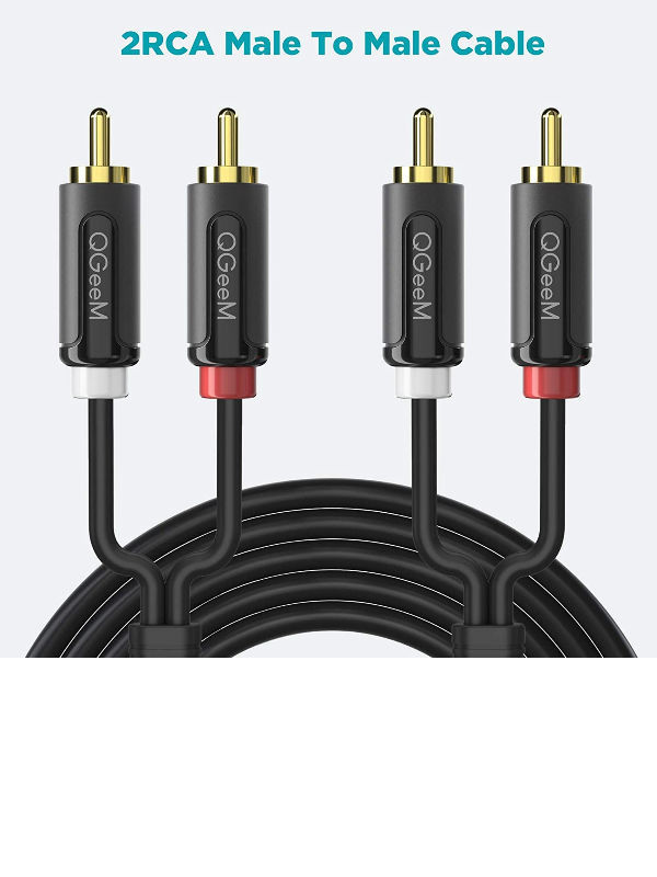J&D 2RCA to 2RCA Kabel 2 RCA Männlich zu 2 RCA Männlich Stereo Audiokabel AudioWave-Serie RCA Cable Gold-Plated 0.9 Meter