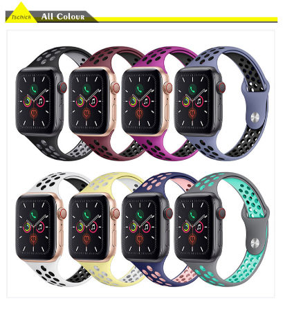 Thin Narrow Breathable Silicone Band For Apple Watch 6 Se 5 4 Band