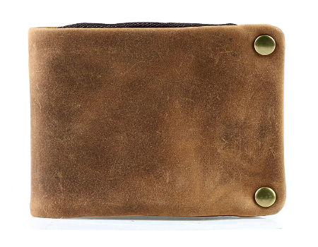 Mens Leather Wallet Retro First Layer Leather Casual Zero Hand Bag Brown