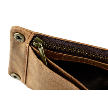 New Design Crazy Horse PU Leather Men's Wallet Fashion Men Clutch Bags  Business Large Capacity Long