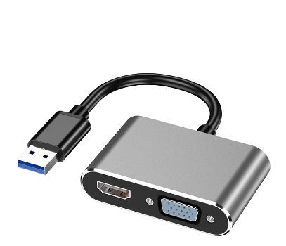 Adaptateur USB VGA,Adaptateur USB HDMI,Convertisseur USB 3.0 vers HDMI USB 3.0/2.0 vers HDMI Full HD 1080p USB vers VGA Adaptateur Multi-Moniteur pour Windows 10/8.1/8/7