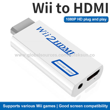 Adaptateur Wii Hdmi, Adaptateur convertisseur Wii vers Hdmi 720/1080p Hd  avec sortie audio 3,5 mm, Convertisseur Wii 2 Hdmi pour Wii Monitor Beamer  TV