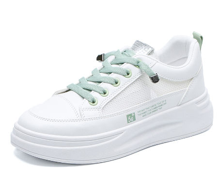 women white trainer lace up tennis leisure fashion casual shoe rubber sole