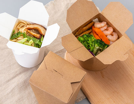 Custom Cardboard Food Packaging Pasta Kraft Paper Take Away Chinese No –  Fastfoodpak