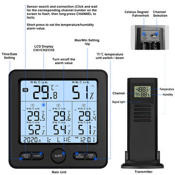 HP-2GR Mini Thermometer Hygrometers Air Temperature and Humidity Meters  (HP-2GR)