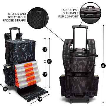 Multi-functional Large Capacity Fishing Backpack Outdoor Travel Camping  Fishing Rod Reel Tackle Bag Shoulder Bag Luggage Bag