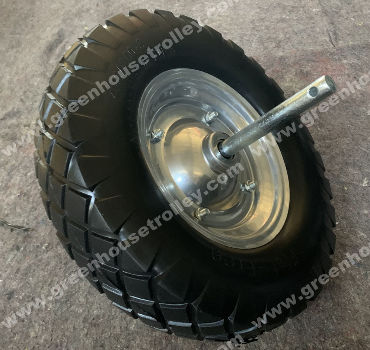 20MM ROLLER BEARINGS PU 16" Puncture Proof BLACK Wheelbarrow Wheel Tyre 4.80-8 