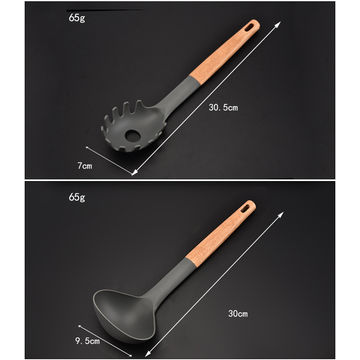 SALE CLEARANCE Silicone Kitchen Cooking Utensils Set with Wooden Handles 12  PCS Gray 