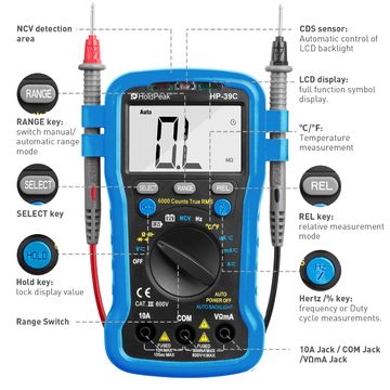 LCD Digital Multimeter Mini Multimeter Voltmeter Ammeter Ohm