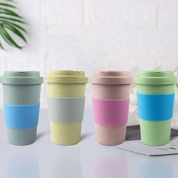 Reusable Coffee Cups With Lids Wheat Straw Portable Coffee Cup Dishwasher  Safe Eco Friendly Coffee Mug Coffee Tea Espresso Cups