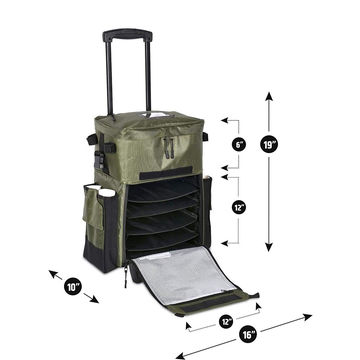 Custom Logo Extra Large Rolling Trolley with Cooler Compartment Fishing Bag  Backpack Straps Tackle Box Storage - China Fishing Bag and Camp Bag price