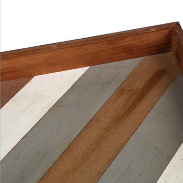Platos de madera estilo americano, bandeja cuadrada de madera maciza con rayas de colores, se aceptan personalizaciones