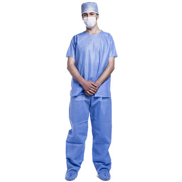 Nurse Working Clothing Disposable Non Woven Short Sleeve Medical Scrub Suits  - China Wholesale Disposable Surgical Scrub Suit/surgical Gown $0.52 from  Wuhan Huatian Innovation Trade and Industry Co. Ltd