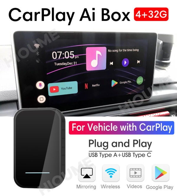 Road Top Wireless Carplay Ai Box für Audi Volkswagen Porsche Skoda Seat 2016-2021 Jahr mit OEM Carplay Auto Video TV Box Multimedia Player Android System Netflix YouTube