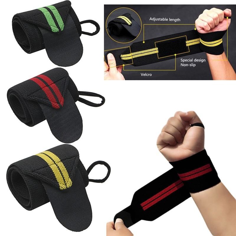 2PCS Fitness Support Straps Exercise Wraps Sports Bandage Weight Lifting Wrist 