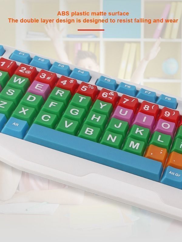 MeeTion K800 Colourful Large Key PC Coloured Keyboard Color Children ...