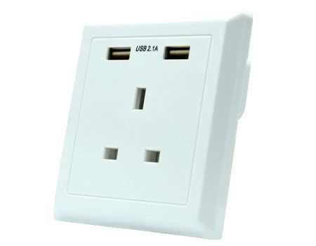 Uk Type Usb Wall Socket Xjy 28b 86x86mm Flush Mounted Power With Dual Charger China - Best Wall Socket Usb Charger